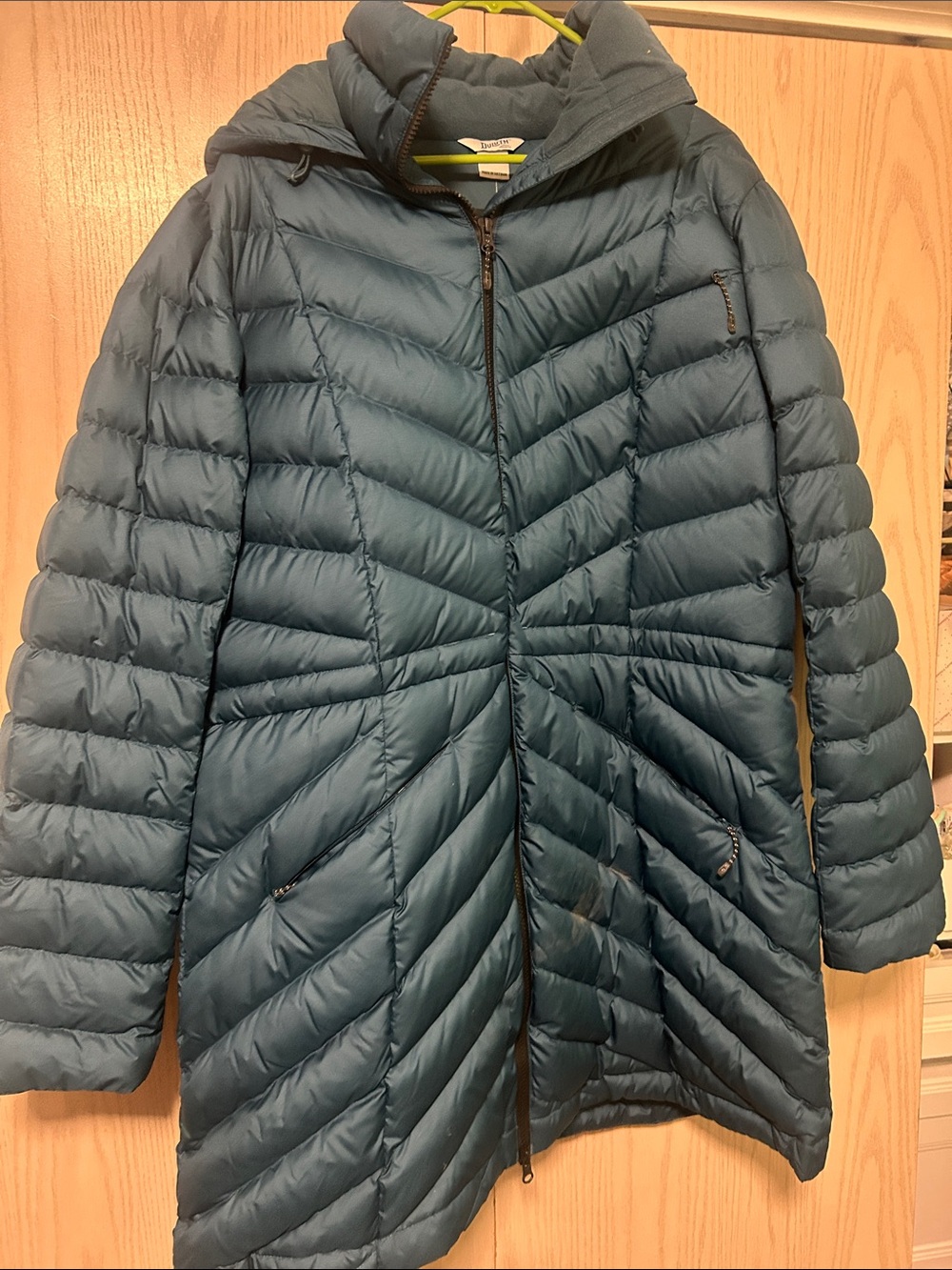 Duluth Trading Co Teal Blue Quilted Puffer Coat